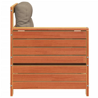 vidaXL Garden Armrest Sofa with Cushion Wax Brown Solid Wood Pine - 844916 - Sofa In Store