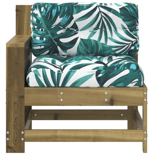 vidaXL Garden Armrest Sofa with Cushion Impregnated Wood Pine - 844918 - Sofa In Store