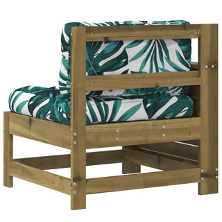 vidaXL Garden Armrest Sofa with Cushion Impregnated Wood Pine - 844918 - Sofa In Store