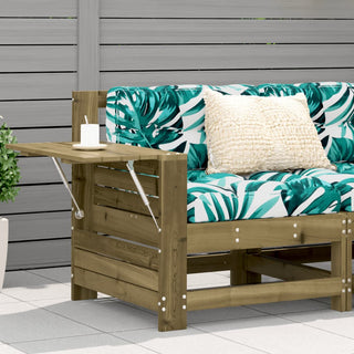 vidaXL Garden Armrest Sofa with Cushion Impregnated Wood Pine - 844918 - Sofa In Store