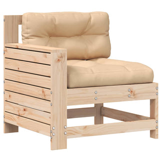 vidaXL Garden Armrest Sofa with Cushion Solid Wood Pine - 844919 - Sofa In Store