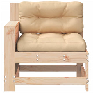 vidaXL Garden Armrest Sofa with Cushion Solid Wood Pine - 844919 - Sofa In Store