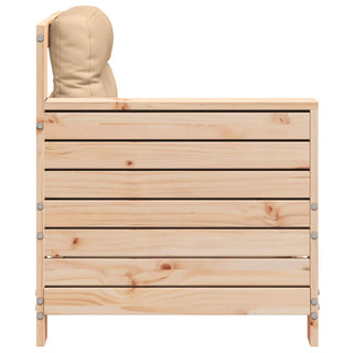 vidaXL Garden Armrest Sofa with Cushion Solid Wood Pine - 844919 - Sofa In Store