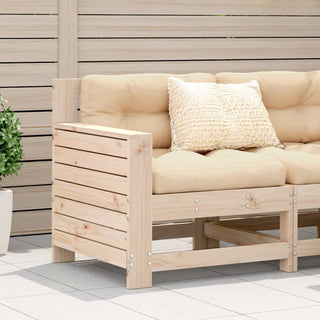 vidaXL Garden Armrest Sofa with Cushion Solid Wood Pine - 844919 - Sofa In Store