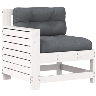 vidaXL Garden Armrest Sofa with Cushion White Solid Wood Pine - 844921 - Sofa In Store
