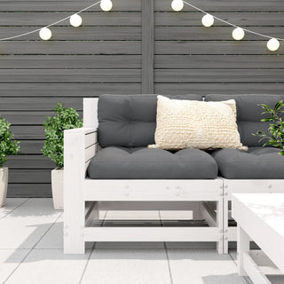vidaXL Garden Armrest Sofa with Cushion White Solid Wood Pine - 844921 - Sofa In Store