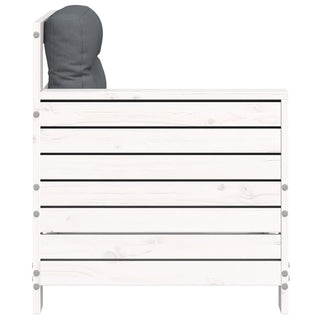 vidaXL Garden Armrest Sofa with Cushion White Solid Wood Pine - 844921 - Sofa In Store
