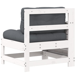 vidaXL Garden Armrest Sofa with Cushion White Solid Wood Pine - 844921 - Sofa In Store