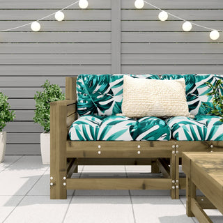 vidaXL Garden Armrest Sofa with Cushion Impregnated Wood Pine - 844924 - Sofa In Store