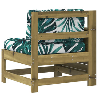 vidaXL Garden Armrest Sofa with Cushion Impregnated Wood Pine - 844924 - Sofa In Store