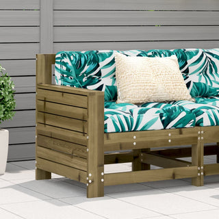 vidaXL Garden Armrest Sofa with Cushion Impregnated Wood Pine - 844924 - Sofa In Store