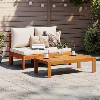 vidaXL Garden Sofa Armless with Cushions 2-Seater Solid Wood Acacia - 367625 - Sofa In Store