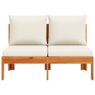 vidaXL Garden Sofa Armless with Cushions 2-Seater Solid Wood Acacia - 367625 - Sofa In Store