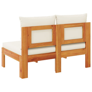 vidaXL Garden Sofa Armless with Cushions 2-Seater Solid Wood Acacia - 367625 - Sofa In Store