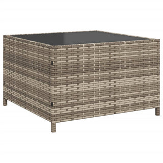 vidaXL Garden Sofa with Table and Cushions L-Shaped Grey Poly Rattan - 369041 - Sofa In Store