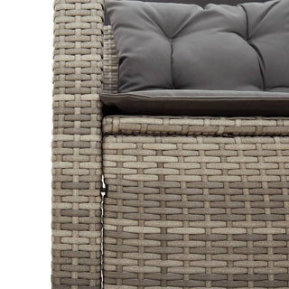vidaXL Garden Sofa with Table and Cushions L-Shaped Grey Poly Rattan - 369041 - Sofa In Store