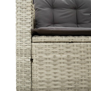 vidaXL Garden Sofa with Table and Cushions L-Shaped Light Grey Poly Rattan - 369044 - Sofa In Store