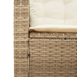 vidaXL Garden Sofa with Table and Cushions L-Shaped Beige Poly Rattan - 369050