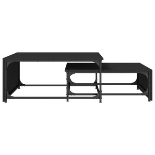 vidaXL Nesting Coffee Tables 2 pcs Black Engineered Wood and Metal - Sofa In Store