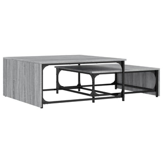 vidaXL Nesting Coffee Tables 2 pcs Grey Sonoma Engineered Wood and Metal - Sofa In Store