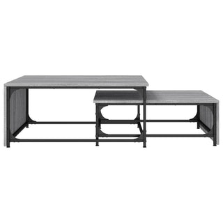 vidaXL Nesting Coffee Tables 2 pcs Grey Sonoma Engineered Wood and Metal - Sofa In Store
