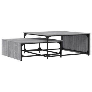 vidaXL Nesting Coffee Tables 2 pcs Grey Sonoma Engineered Wood and Metal - Sofa In Store