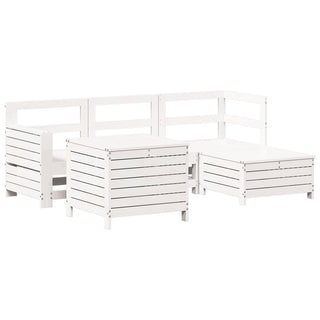 vidaXL 5 Piece Garden Sofa Set White Solid Wood Pine - 3250485 - Sofa In Store