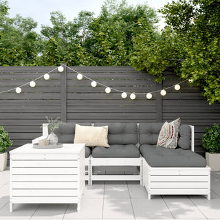 vidaXL 5 Piece Garden Sofa Set White Solid Wood Pine - 3250485 - Sofa In Store