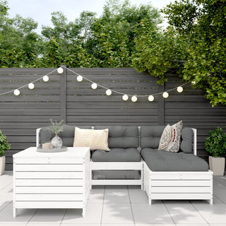 vidaXL 5 Piece Garden Sofa Set White Solid Wood Pine - 3250489 - Sofa In Store