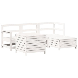 vidaXL 5 Piece Garden Sofa Set White Solid Wood Pine - 3250493 - Sofa In Store