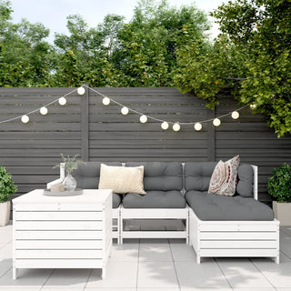 vidaXL 5 Piece Garden Sofa Set White Solid Wood Pine - 3250493 - Sofa In Store