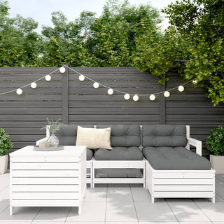vidaXL 5 Piece Garden Sofa Set White Solid Wood Pine - 3250497 - Sofa In Store