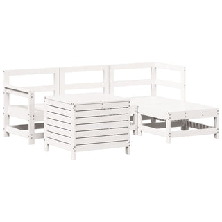 vidaXL 5 Piece Garden Sofa Set White Solid Wood Pine - 3250501 - Sofa In Store
