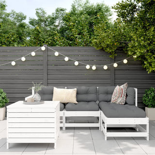 vidaXL 5 Piece Garden Sofa Set White Solid Wood Pine - 3250501 - Sofa In Store
