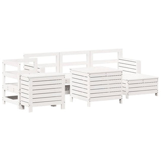 vidaXL 7 Piece Garden Sofa Set White Solid Wood Pine - 3250509 - Sofa In Store