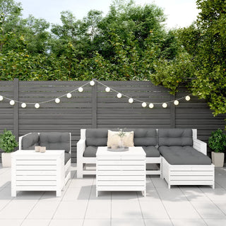 vidaXL 7 Piece Garden Sofa Set White Solid Wood Pine - 3250509 - Sofa In Store