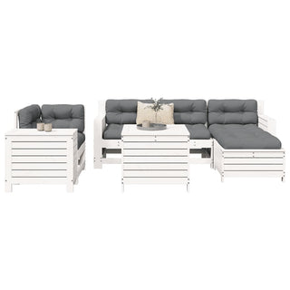 vidaXL 7 Piece Garden Sofa Set White Solid Wood Pine - 3250509 - Sofa In Store