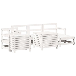 vidaXL 7 Piece Garden Sofa Set White Solid Wood Pine - 3250541 - Sofa In Store