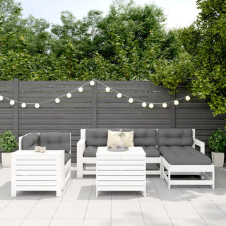 vidaXL 7 Piece Garden Sofa Set White Solid Wood Pine - 3250541 - Sofa In Store