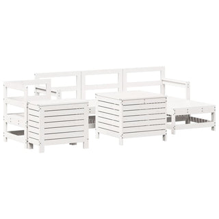 vidaXL 7 Piece Garden Sofa Set White Solid Wood Pine - 3250545 - Sofa In Store