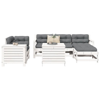 vidaXL 7 Piece Garden Sofa Set White Solid Wood Pine - 3250545 - Sofa In Store