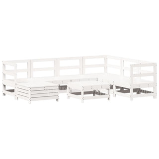 vidaXL 8 Piece Garden Sofa Set White Solid Wood Pine - 3250557 - Sofa In Store