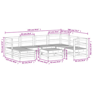vidaXL 8 Piece Garden Sofa Set White Solid Wood Pine - 3250557 - Sofa In Store