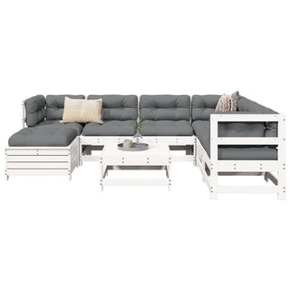 vidaXL 8 Piece Garden Sofa Set White Solid Wood Pine - 3250557 - Sofa In Store