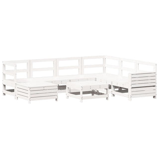 vidaXL 8 Piece Garden Sofa Set White Solid Wood Pine - 3250565 - Sofa In Store
