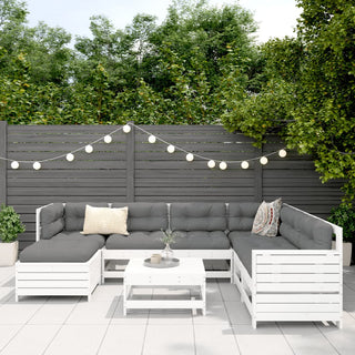 vidaXL 8 Piece Garden Sofa Set White Solid Wood Pine - 3250565 - Sofa In Store