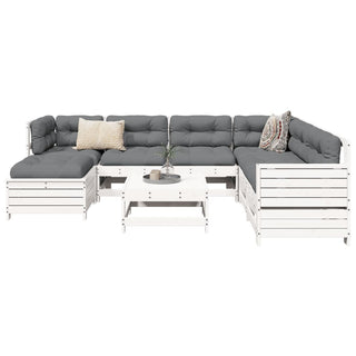 vidaXL 8 Piece Garden Sofa Set White Solid Wood Pine - 3250565 - Sofa In Store