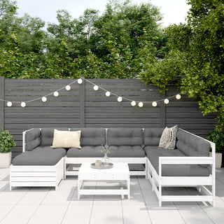 vidaXL 8 Piece Garden Sofa Set White Solid Wood Pine - 3250573 - Sofa In Store