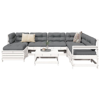 vidaXL 8 Piece Garden Sofa Set White Solid Wood Pine - 3250573 - Sofa In Store