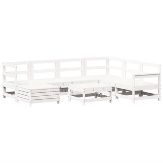 vidaXL 8 Piece Garden Sofa Set White Solid Wood Pine - 3250597 - Sofa In Store